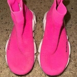 Balenciaga Kids Vibrant Pink Sock Sneakers